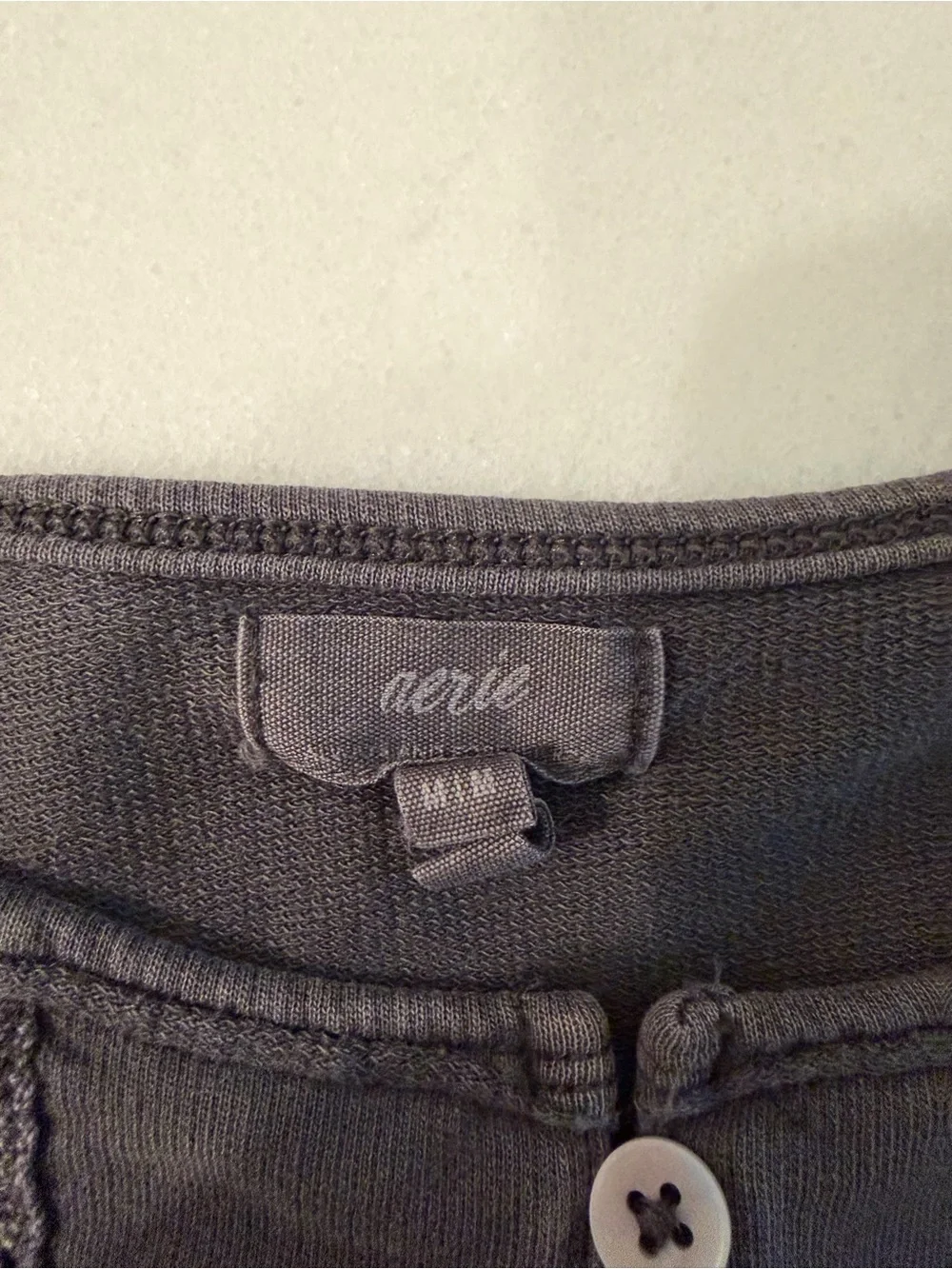 aerie Black Cropped Button-Front Top